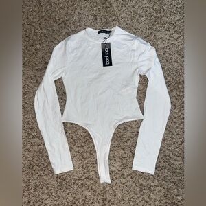 Boohoo NWT White Bodysuit